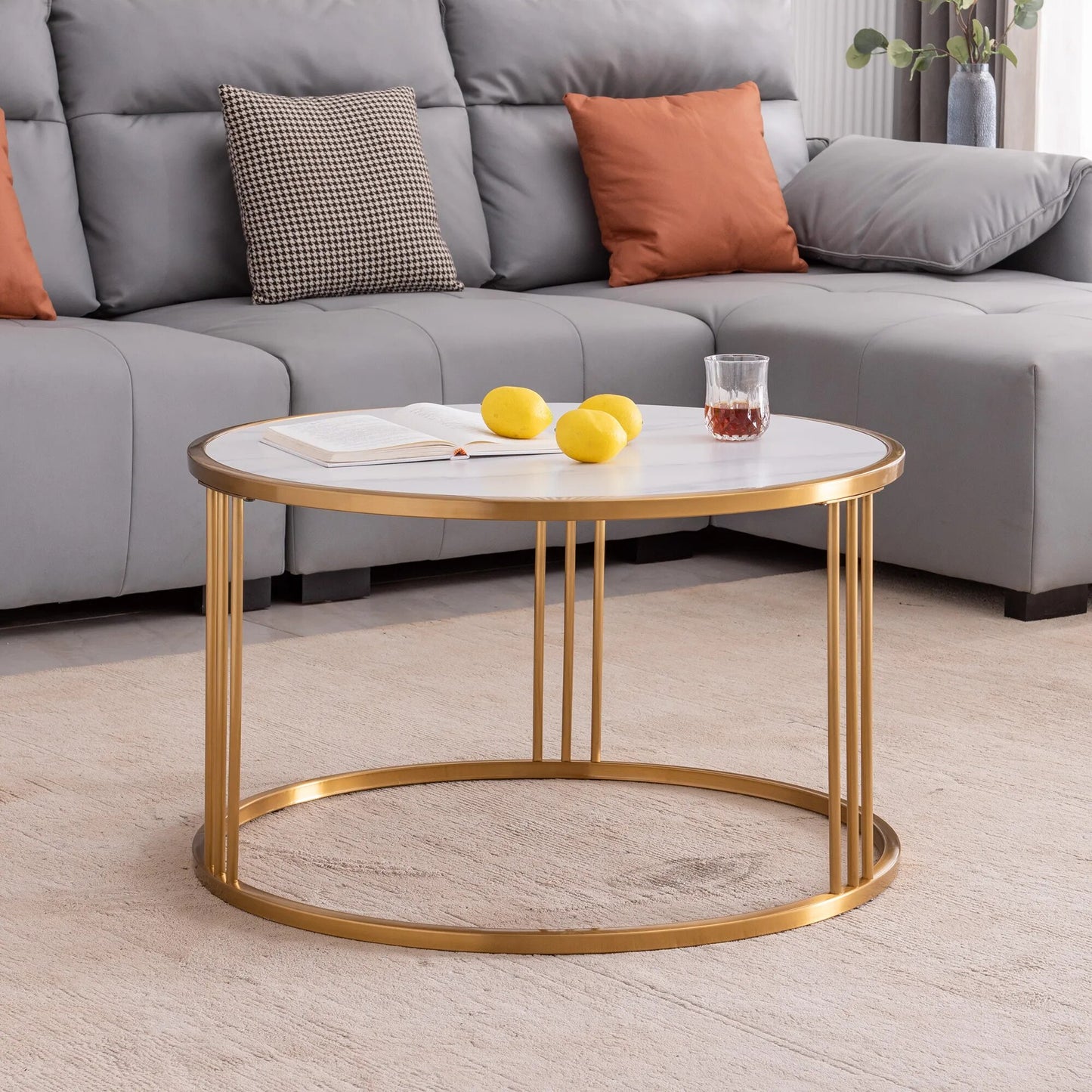 Round Marble Top Coffee Table